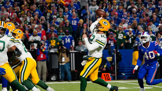 QB Aaron Rodgers against the Bills in 2022